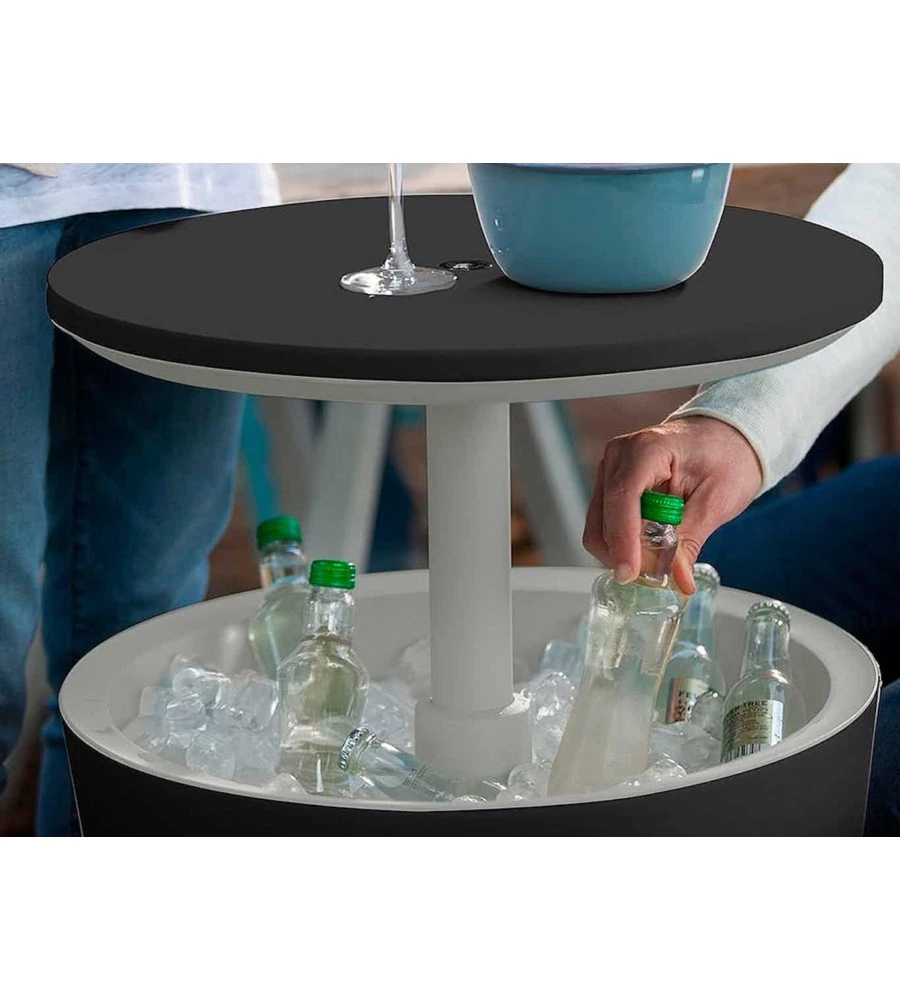TAVOLINO PORTAGHIACCIO PORTATILE KETER "COOL BAR" GRAFITE, 49,5X49,5X84,5 CM